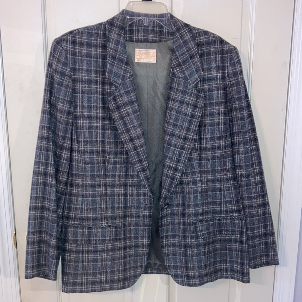 Wool Pendleton Plaid Blazer - image 1